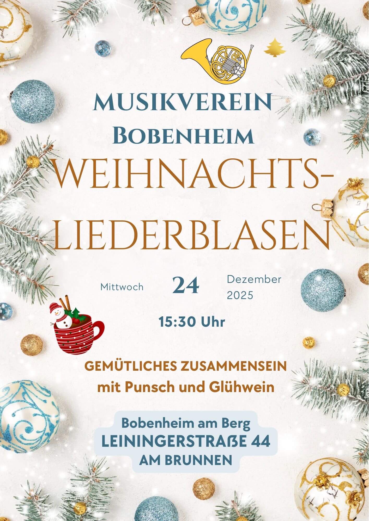 Plakat Weihnachtsliederblasen 2025
