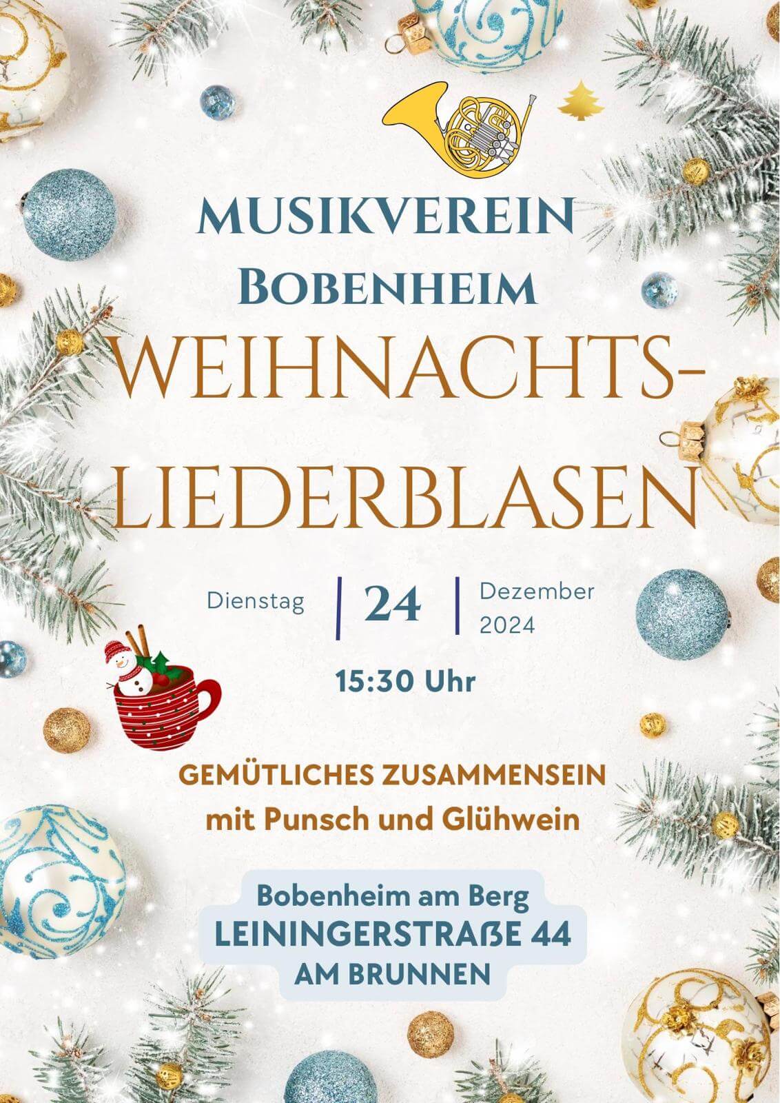 Plakat Weihnachtsliederblasen 2024