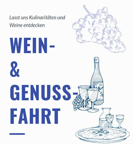 Plakat Wein- und Genussfahrt Stumpfwaldbahn