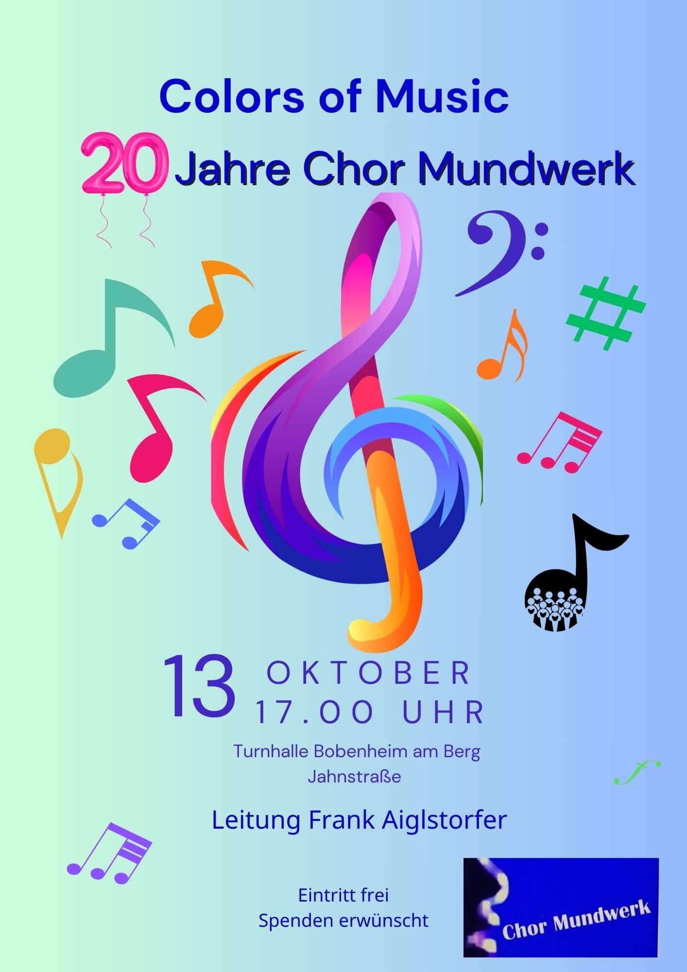 Plakat zum Jubiläumskonzert "Color of Music"